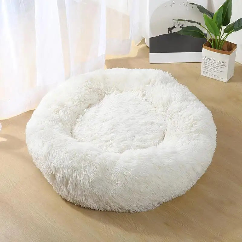 CloudComfort™ Calming Donut Pet Bed | Anti-Anxiety & Orthopedic Plush Bed for Dogs & Cats