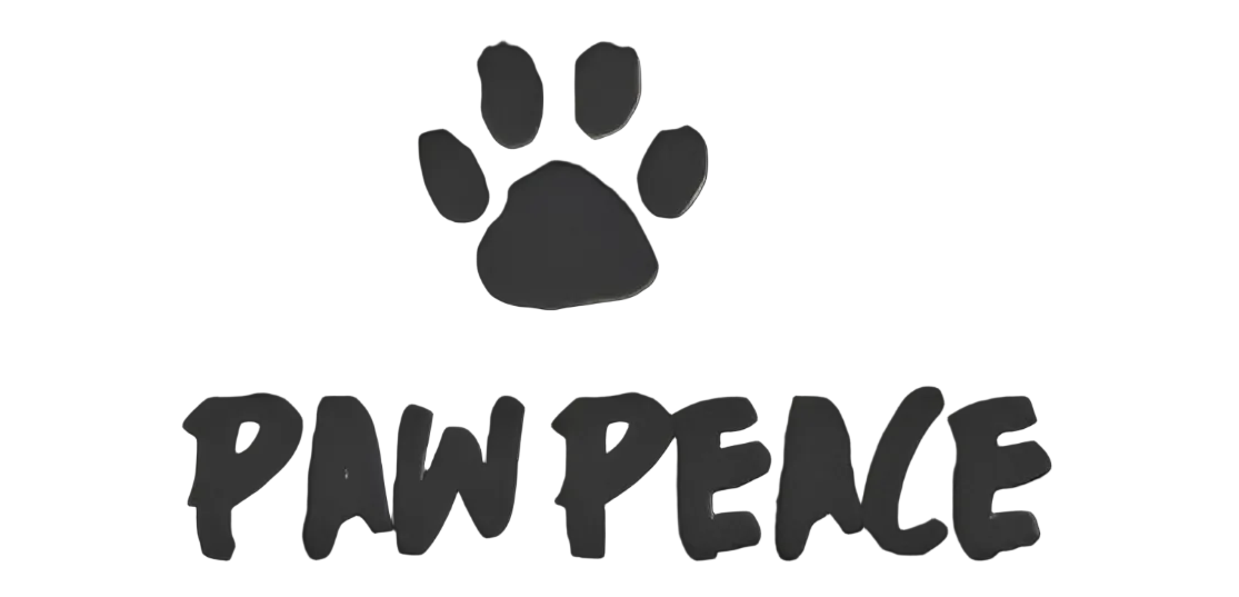 Paw print with 'PAW PEACE' text on a black background