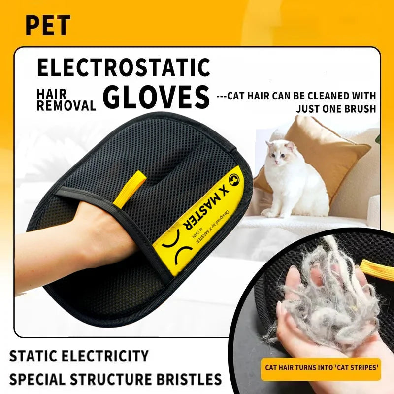 Reusable Pet Hair Remover Glove: Electrostatic Grooming & Lint Brush for Cats & Dogs