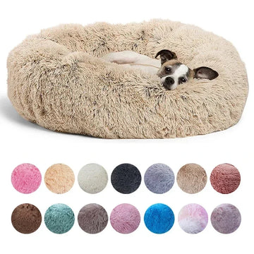 CloudComfort™ Calming Donut Pet Bed | Anti-Anxiety & Orthopedic Plush Bed for Dogs & Cats