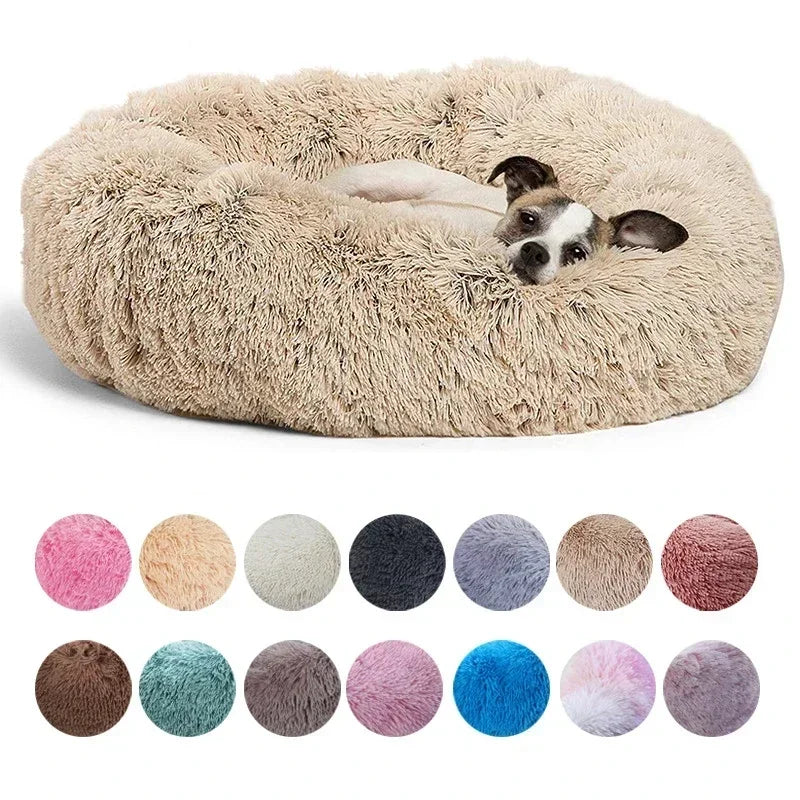 CloudComfort™ Calming Donut Pet Bed | Anti-Anxiety & Orthopedic Plush Bed for Dogs & Cats