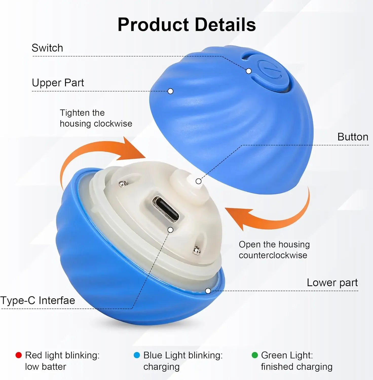 Interactive Auto-Moving Pet Ball – Smart Electric Rolling Toy for Cats & Dogs